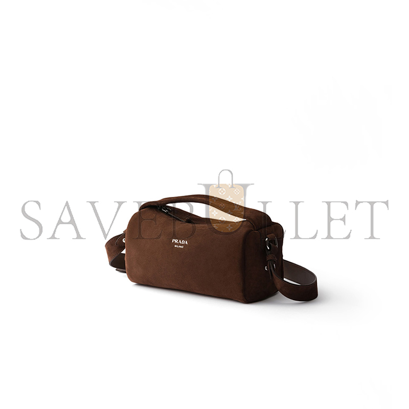 PRADA SUEDE LEATHER SHOULDER BAG 2VH188 (24*11*11cm)